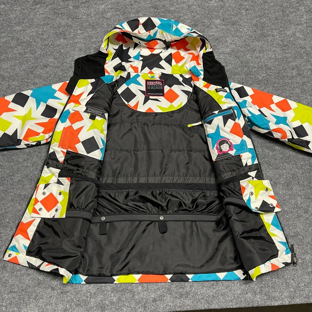 Nikita Jacket Womens Large Multicolor Nordend Geometric Star Insulated Snowboard - Picture 9 of 16
